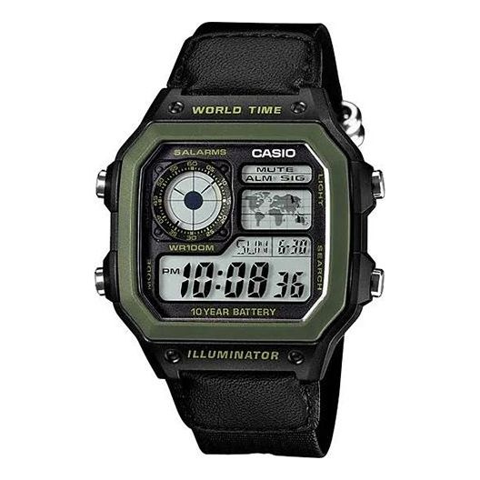 CASIOG Shock Battery Sports /Green Quartz Mens Black Digital