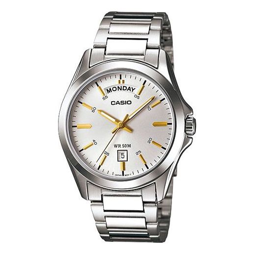 CASIOStainless Steel Strap Mens White Analog