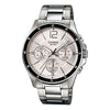 CASIOStainless Steel Waterproof For Men White Dial Mens White Analog