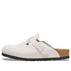 Birkenstock(WMNS) Boston Suede Leather Embossed 'Corduroy Antique White'