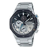 CASIOEDIFICE Sports Solar Powered Waterproof Sapphire Crystal Black DialSilver Strap Mens BlackSilver Analog