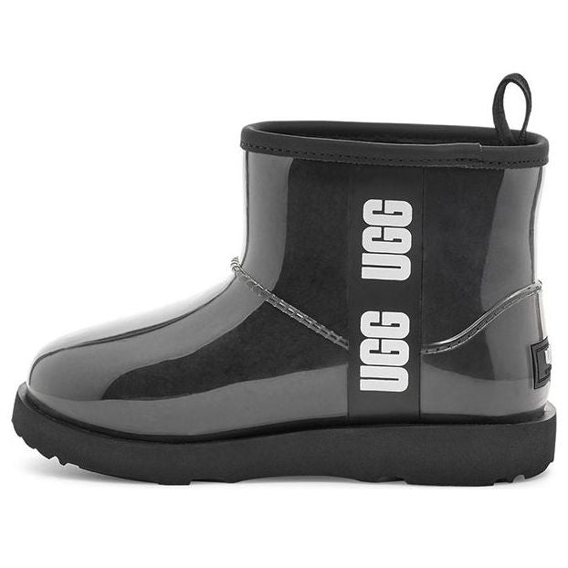 UGGClassic Clear Mini II Large LOGO Fleece Lined Big Boys Black