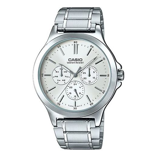 CASIOMen's  DRESS Series waterproof Stainless Steel Mens Silver Analog