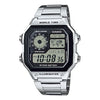 CASIOYouth Series Standard Stainless Steel Sliver Quartz Waterproof Mens Silver Digital