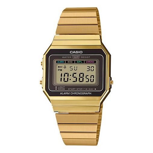 CASIOWaterproof Quartz Unisex Black/Gold Digital