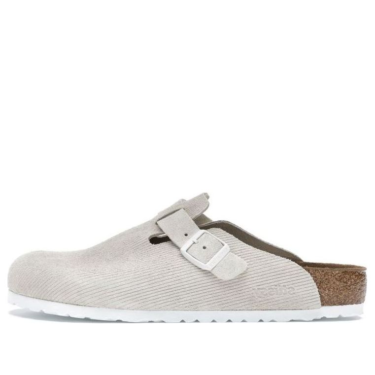 Birkenstockx Stssy Boston Suede Embossed 'Bone'