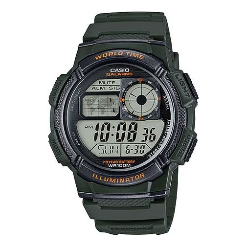 CASIOSports Quartz Waterproof Shockproof Mens Dark Green Digital