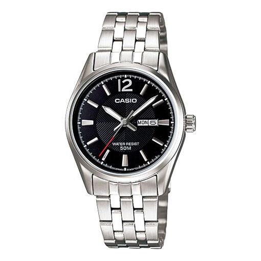 CASIOQuartz Waterproof Stainless Steel Strap Black Analog