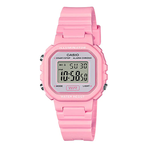 CASIOMinimalistic Temperament Small Cube Waterproof Led Lights Resin Strap Waterproof Watch Pink Digital