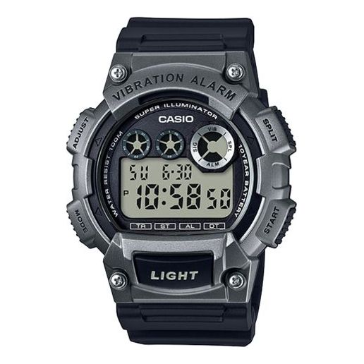 CASIOSports Quartz Waterproof Shockproof Black Strap Mens Black Digital