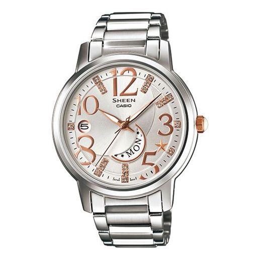 CASIOSHEEN Series Waterproof /White Sports Silver Analog