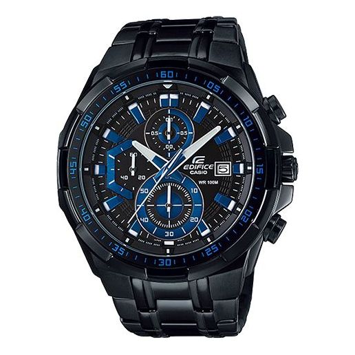CASIOMen's  EDIFICE Stainless Steel Strap Blue Watch Mens Black Analog