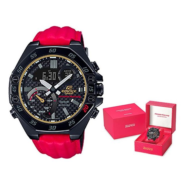 CASIOEDIFICE Waterproof Limited Edition Mens Red/Black Analog/Digital Combo