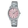 CASIOWaterproof Stainless Steel Strap Quartz Pink Watch Dial Pink Analog