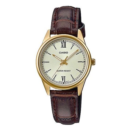 CASIODRESS Series Belt Wrist Golden Dial Quartz Waterproof Gold Watch Dial Gold Analog