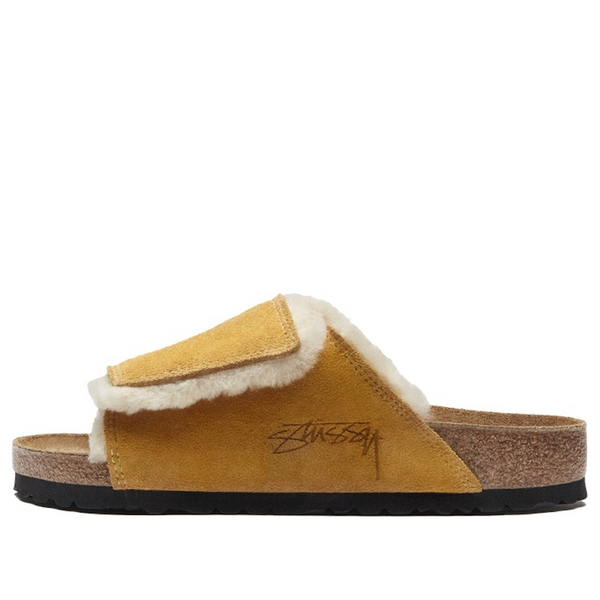 Birkenstockx Stussy Solana Shearling Slide 'Caramel'