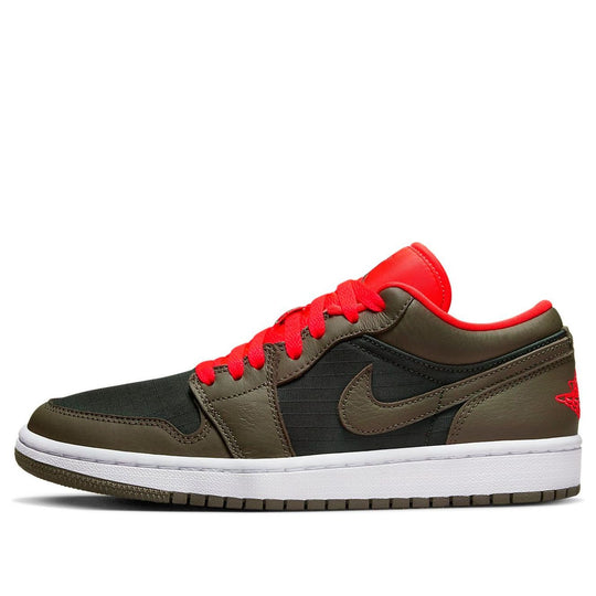 (WMNS) Air Jordan 1 Low SE 'Newsprint Olive Grey ' DQ6076-002