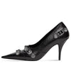 (WMNS) Balenciaga Cagole 90mm Pumps 'Black Arena Lambskin' 714252WAD4E1081