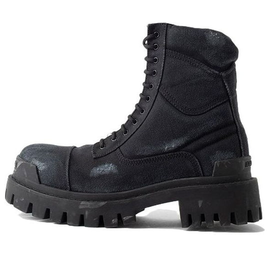 (WMNS) Balenciaga Combat Strike 20mm Boots 'Washed Black Cotton' 694060W2H111000