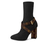 (WMNS) LOUIS VUITTON Silhouette Ankle Boots 'Black with Monogram Heel and Strap' 1A66F8