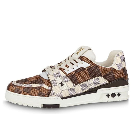 LOUIS VUITTON LV Trainer Sneakers 'Brown and White Plaid' 1AAST3