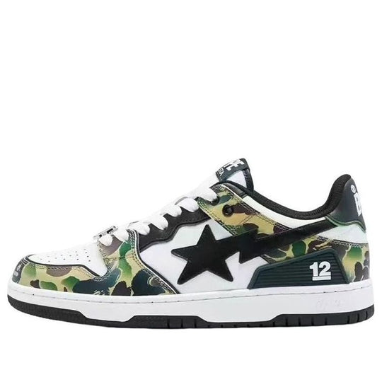 (WMNS) A BATHING APE Bape Sk8 12 Leather Low 'Camo' W291008-CAMO