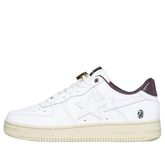 (WMNS) A BATHING APE Bape Sta Leather Low 'White Green Brown' 1I70-291-017-WHITE