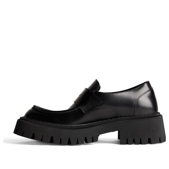 (WMNS) Balenciaga Tractor Loafer Shoes 'Black Smooth Calfskin' 760439WA8E91000