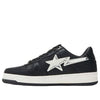 A BATHING APE Bape STA Leather Low 'Black White' 1I70-191-017-BLCKWHITE