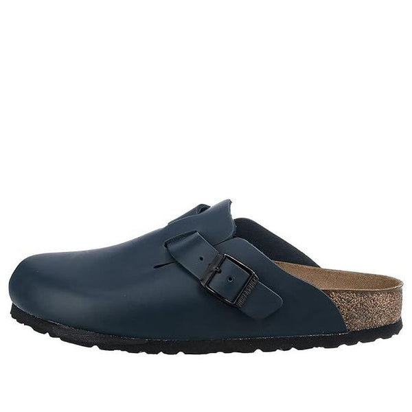 BirkenstockBoston Soft Leather Narrow Fit Mules 'Blue'