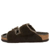 BirkenstockArizona Shearling Suede Leather Narrow Fit Sandals 'Mocha'