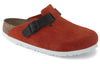 BirkenstockBoston Suede Leather/Birko-Flor Narrow Fit 'Tomato/Black'