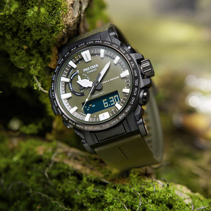CASIOCasio Pro Trek Classic Outdoor Analog-Digital Watch 'Olive Green Black'