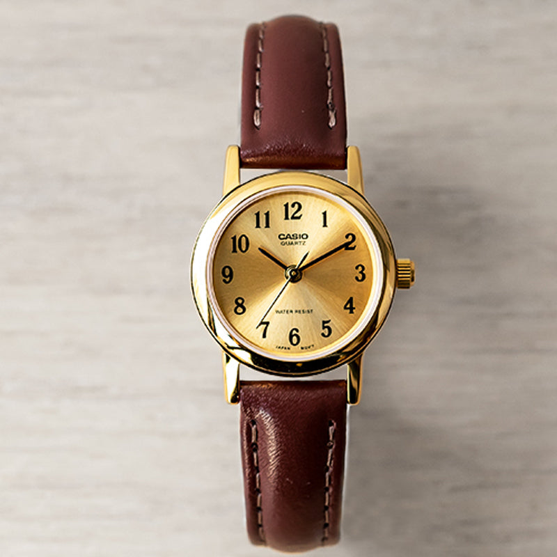 CASIOCasio Influencer Analog Leather Strap Watch 'Brown Gold'