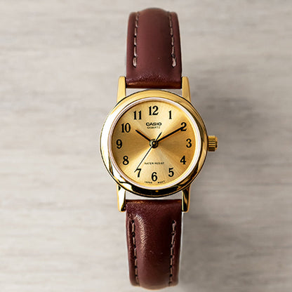 CASIOCasio Influencer Analog Leather Strap Watch 'Brown Gold'