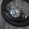 CASIOMen's  Chain Blue quartz Mens Black Analog