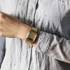 CASIOWaterproof Stainless Steel Strap Mens Gold Analog