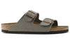 BirkenstockArizona Birkibuc Narrow Fit Sandals 'Stone'
