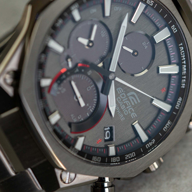 CASIOMen's  Edifice Bluetooth Solar Energy Watch Solar Powered Mens Gray Analog