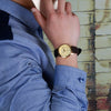 CASIOMen's  Business Minimalistic Casual Classic waterproof quartz Watch Brown Strap Color Mens Gold Analog