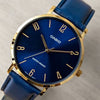 CASIOCasio Influencer Fashion Business Leather Strap Analog Watch 'Royal Blue Gold'