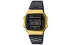 CASIOStandard Vintage Black/Golden Waterproof Mens BlackGold Digital