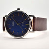 CASIOMen's  Business Retro Classic Large waterproof quartz Watch Strap Brown Mens Blue Analog