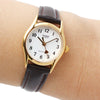 CASIOCasio Influencer Analog Leather Strap Watch 'Dark Brown White Gold'