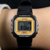 CASIOSTANDARDRetro Yellow Dial Plate Black Belt Quartz Waterproof Yellow DialBlack Strap YellowBlack Digital