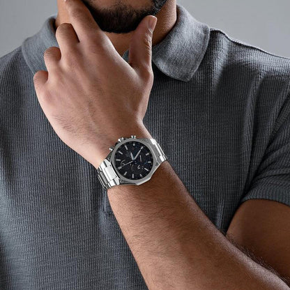 CASIOEDIFICE Solar Powered Mens SilverBlack Analog