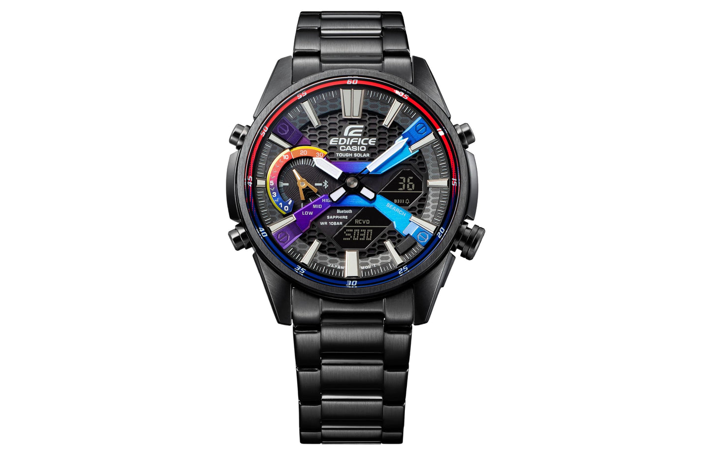 CASIOMen's  EDIFICE Precise Time Solar Energy Casual Watch Solar Powered Mens Black Analog