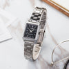 CASIOSquare Stainless Steel Band Stainless Steel Strap Black Analog