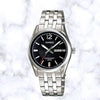CASIOQuartz Waterproof Stainless Steel Strap Black Analog