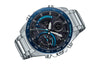 CASIOWaterproof EDIFICE Sapphire Crystal Mens Silver Analog/Digital Combo